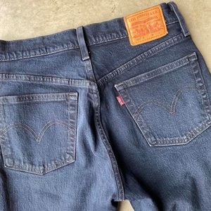 Levi’s premium 501 s big E black button fly denim jeans.